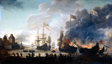 Hernando_Cortez_BurningBoat